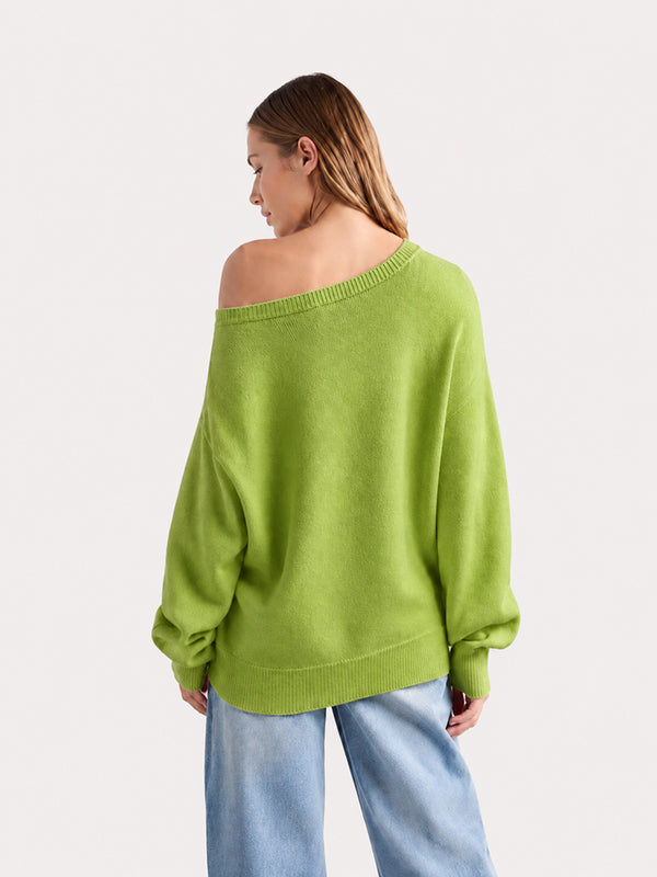 Women’s Relaxed Scoop Neck Drop Shoulder Sweater