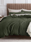 3-Piece 100% Cotton Waffle Duvet Cover Set – Breathable Comfort, All-Season Use