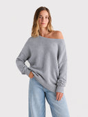 Women’s Relaxed Scoop Neck Drop Shoulder Sweater