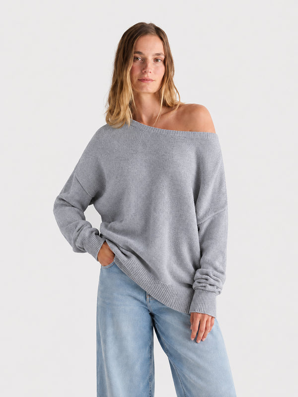 Women’s Relaxed Scoop Neck Drop Shoulder Sweater