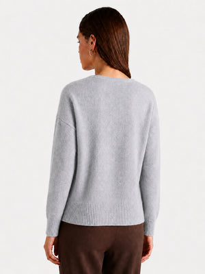 Relaxed V-Neck Wool Sweater