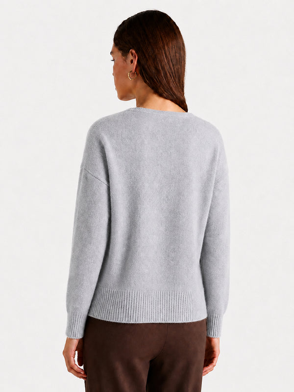 Relaxed V-Neck Wool Sweater