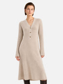 The Soft Wool V-Neck Knit Dress