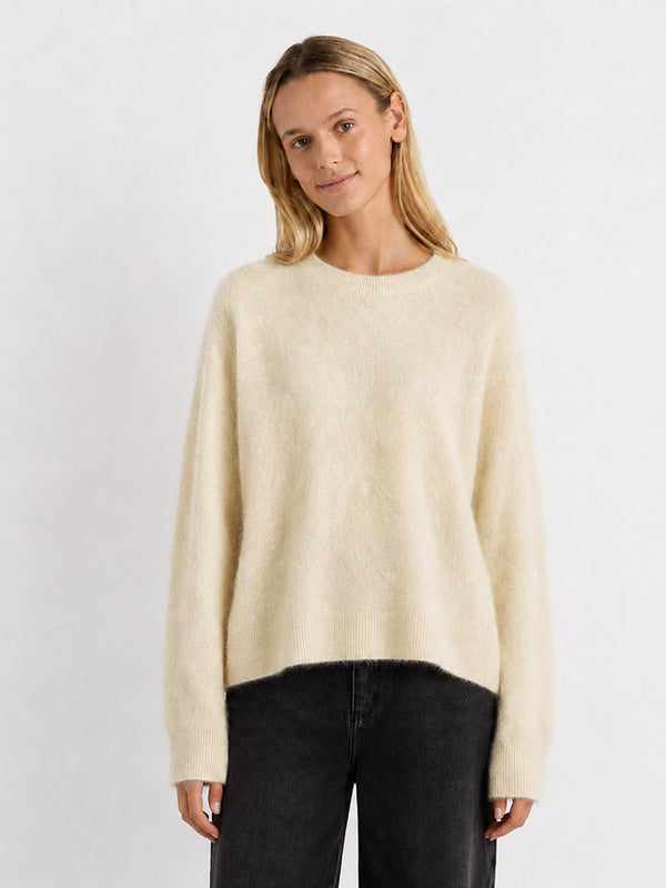 Soft-Brushed Wool Crewneck Sweater