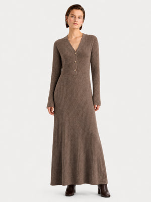 The Soft Wool V-Neck Knit Dress