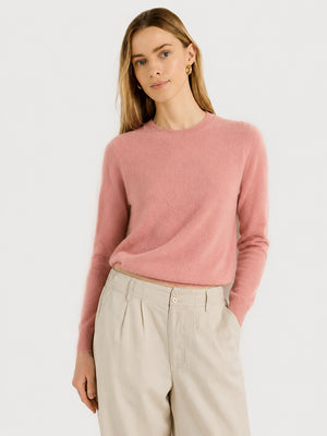 Women's Soft Cashmere Blend Crew Neck Sweater