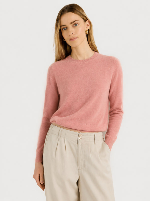 Women's Soft Cashmere Blend Crew Neck Sweater
