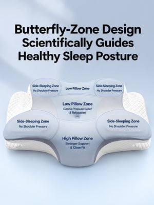 Ergonomic Butterfly Memory Foam Pillow – Contoured Cervical Neck Support Pillow for Adults