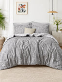 3-Piece Botanical Floral Reversible Comforter Set