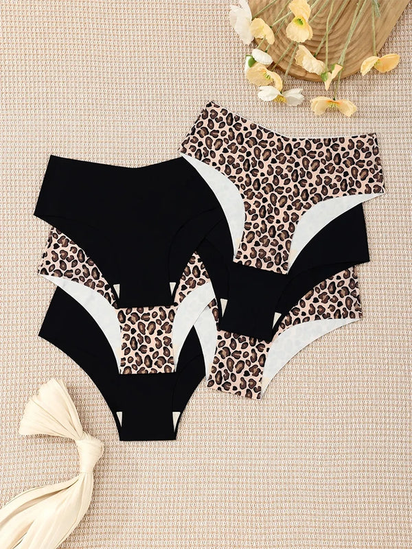 6-Pack Women's Seamless Leopard Print Panties