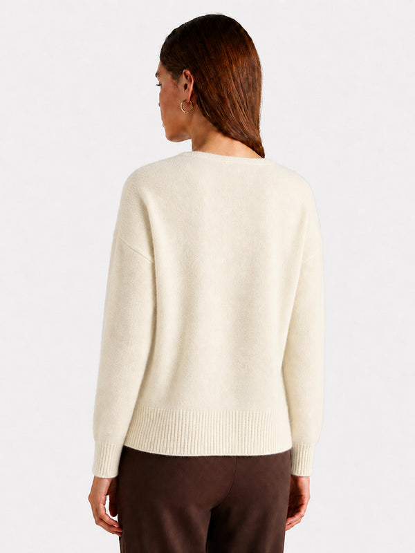 Relaxed V-Neck Wool Sweater