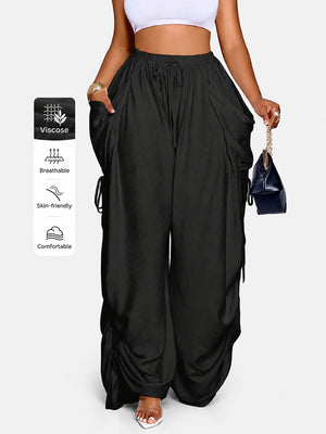 Everyday Ruched Wide-Leg Pants
