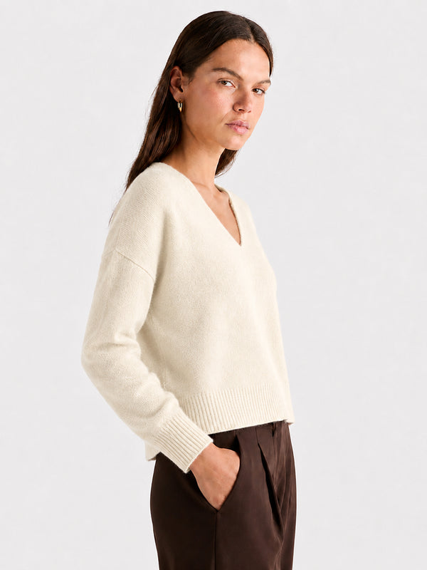 Relaxed V-Neck Wool Sweater