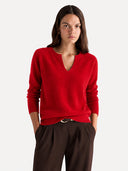 Women’s Cozy Wool V-Neck Sweater – Oversized Drop Shoulder Knit Pullover