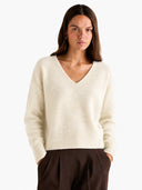 Relaxed V-Neck Wool Sweater
