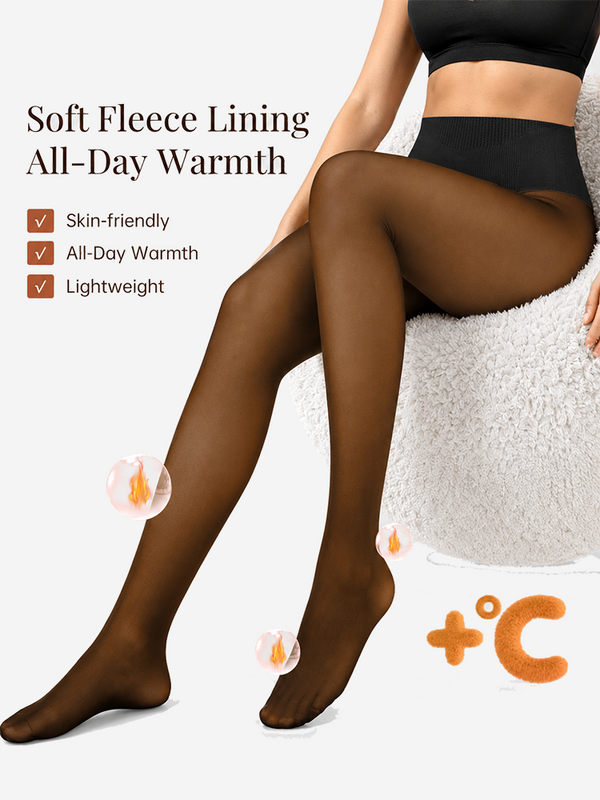Women’s Fleece Lined Tights – Sheer Look Thermal Shaping Pantyhose