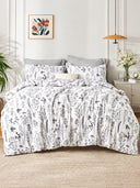 3-Piece Botanical Floral Reversible Comforter Set