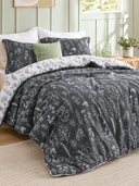 3-Piece Botanical Floral Reversible Comforter Set