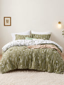 3-Piece Botanical Floral Reversible Comforter Set
