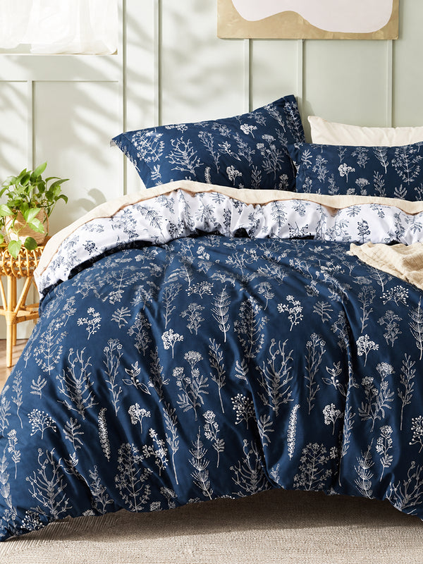 3-Piece Botanical Floral Reversible Comforter Set