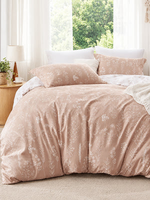 3-Piece Botanical Floral Reversible Comforter Set