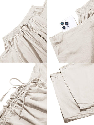 Everyday Ruched Wide-Leg Pants