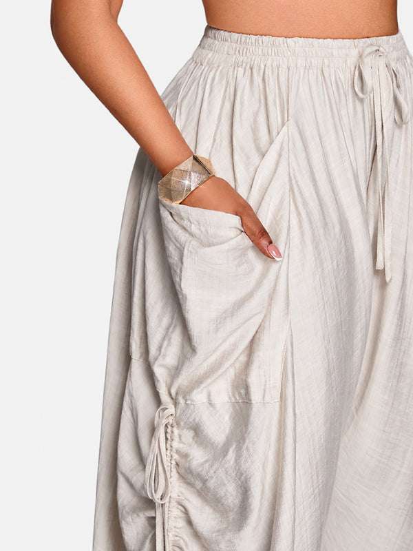 Everyday Ruched Wide-Leg Pants