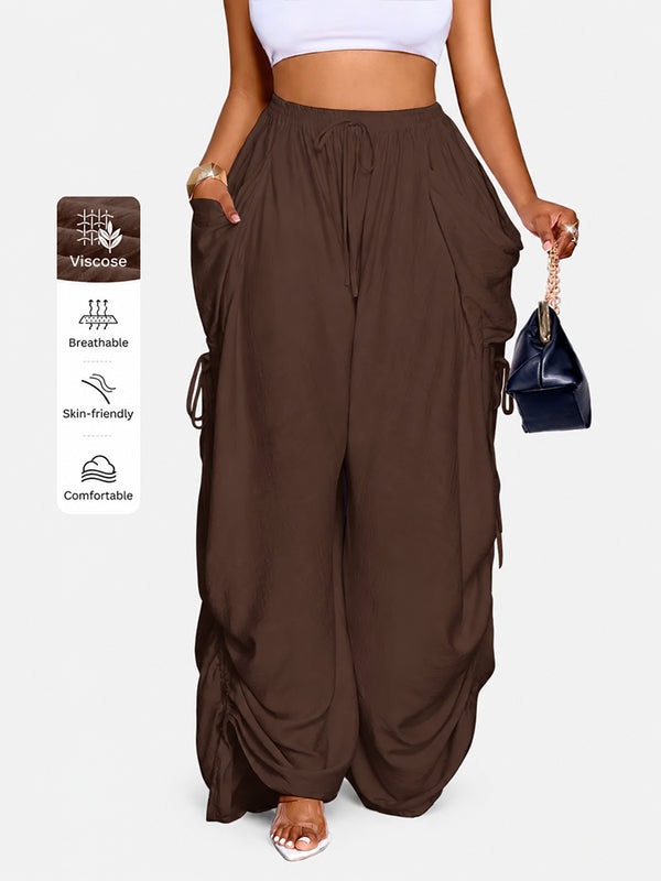 Everyday Ruched Wide-Leg Pants