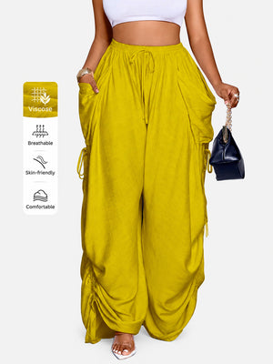Everyday Ruched Wide-Leg Pants