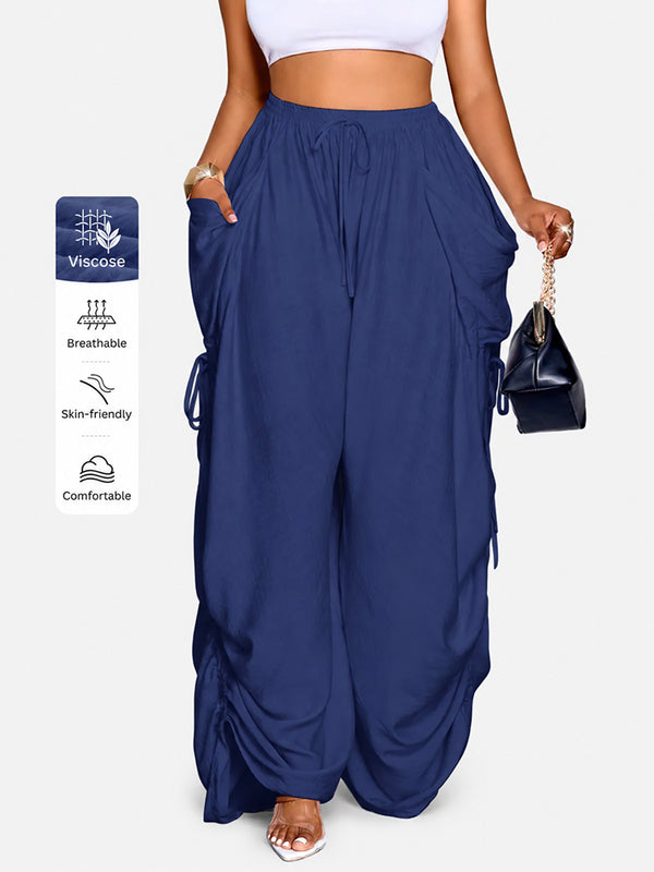 Everyday Ruched Wide-Leg Pants
