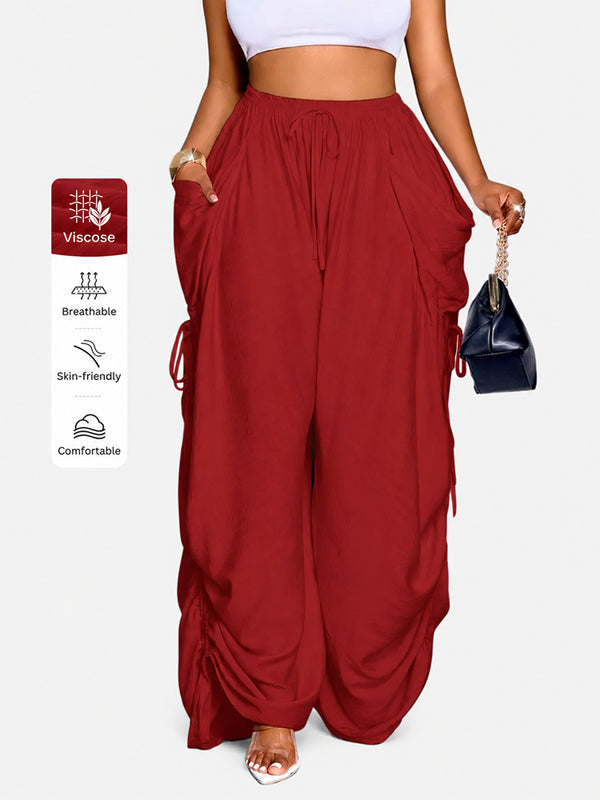 Everyday Ruched Wide-Leg Pants