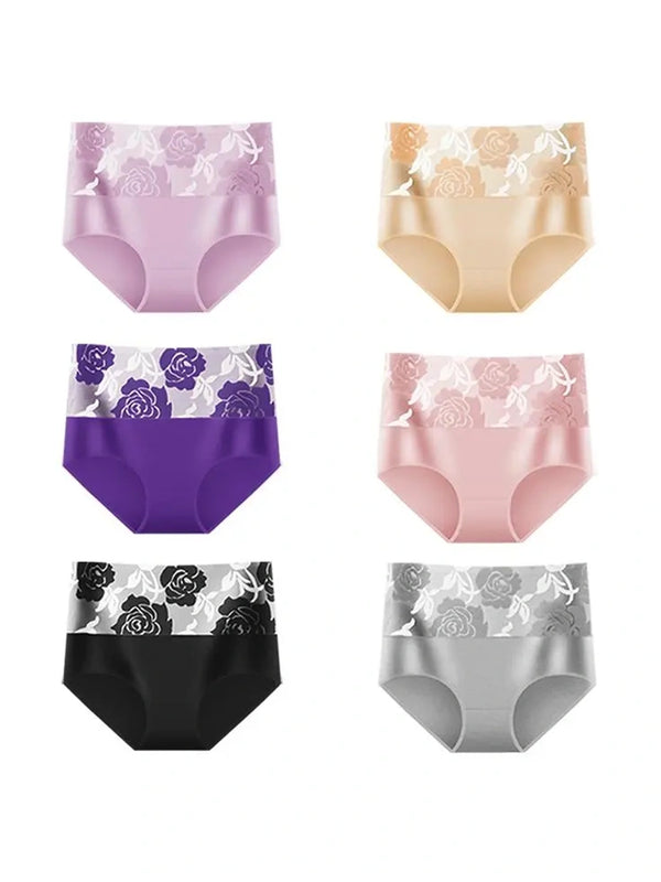 6-Pack High Waisted Cotton Briefs for Women