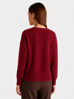 Relaxed V-Neck Wool Sweater