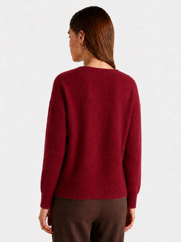 Relaxed V-Neck Wool Sweater