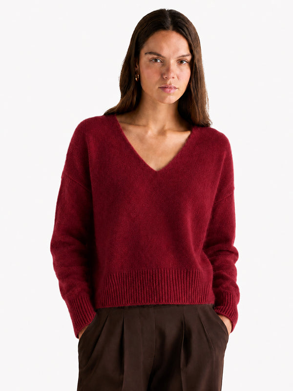 Relaxed V-Neck Wool Sweater