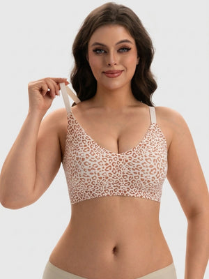 Lace Racerback Wireless Push-Up Deep V Jelly Bra