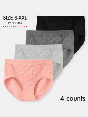 Women’s Seamless Cotton Briefs Multi-Pack – Breathable Mid-Waist Cheeky Panties, Soft Minimalist Everyday Underwear (4–12Pack Options)