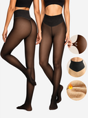 Women’s Fleece Lined Tights – Sheer Look Thermal Shaping Pantyhose