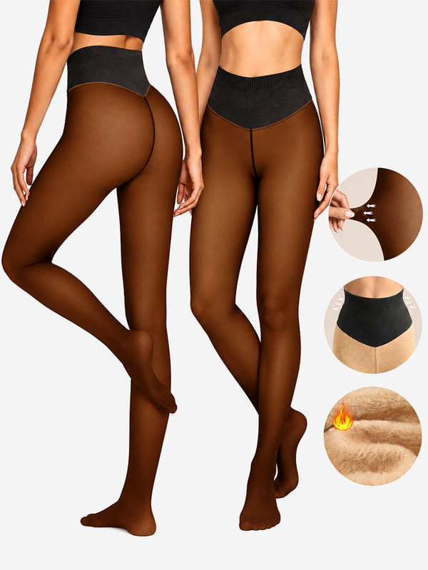 Women’s Fleece Lined Tights – Sheer Look Thermal Shaping Pantyhose