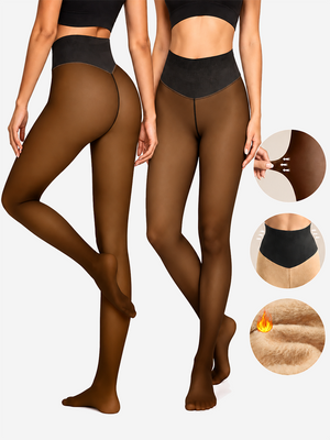 Women’s Fleece Lined Tights – Sheer Look Thermal Shaping Pantyhose