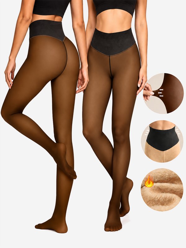Women’s Fleece Lined Tights – Sheer Look Thermal Shaping Pantyhose