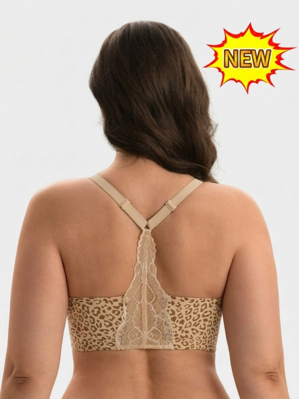 Lace Racerback Wireless Push-Up Deep V Jelly Bra
