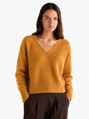 Relaxed V-Neck Wool Sweater