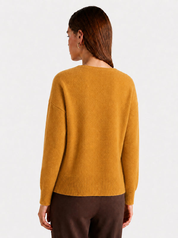 Relaxed V-Neck Wool Sweater