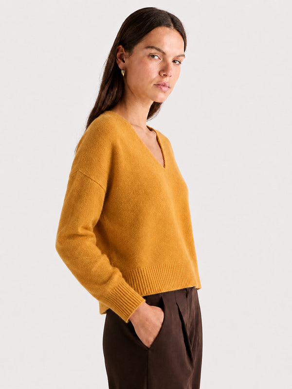 Relaxed V-Neck Wool Sweater