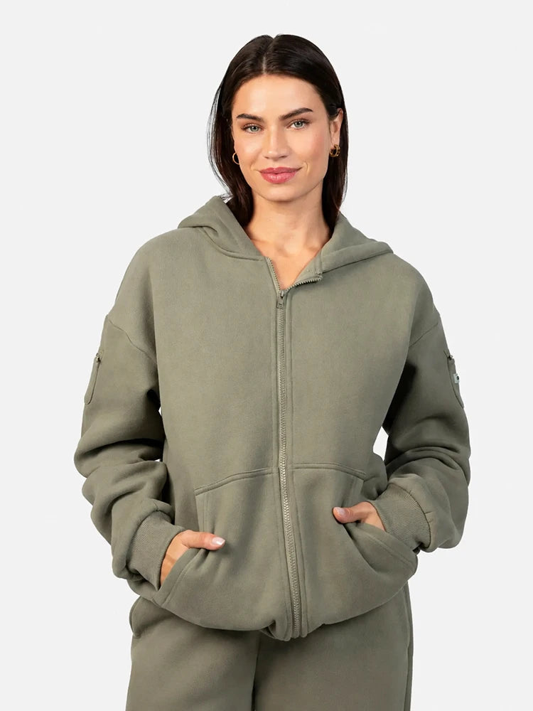 Essential Oversized Zip Hoodie