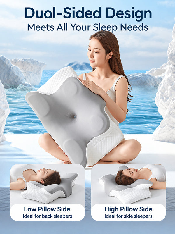 Ergonomic Butterfly Memory Foam Pillow – Contoured Cervical Neck Support Pillow for Adults