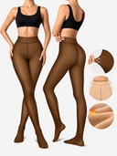 Women’s Fleece Lined Tights – Sheer Look Thermal Shaping Pantyhose