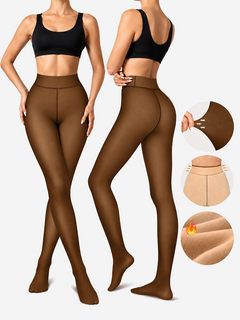 Women’s Fleece Lined Tights – Sheer Look Thermal Shaping Pantyhose