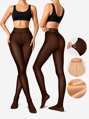 Women’s Fleece Lined Tights – Sheer Look Thermal Shaping Pantyhose